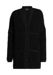 Armani Wool-Blend Textured Longline Cardigan