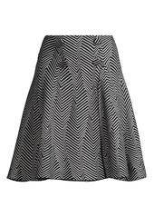Armani ZigZag Double-Breasted Flare Skirt