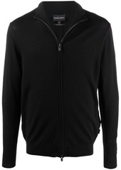 Armani zipped-front virgin wool pullover