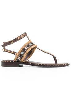 Ash bead-embellished leather sandals