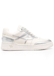 Ash 'Blake' White Low Top Sneakers with Metallic Details in Leather Woman