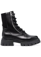 Ash zipped-up combat boots