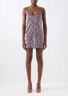 Ashish - Chevron-stripe Sequinned-georgette Mini Dress - Womens - Multi