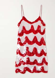 Ashish Scribble Sequined Georgette Mini Dress
