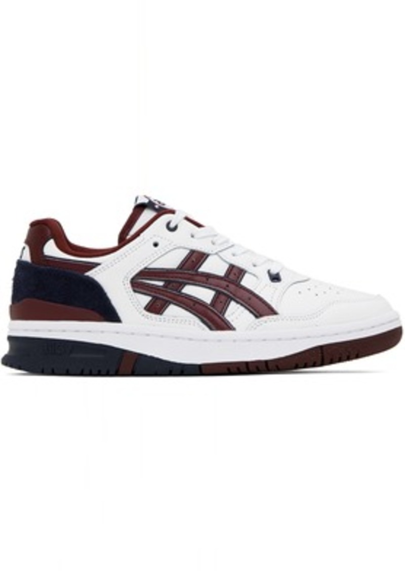 Asics White & Burgundy EX89 Sneakers