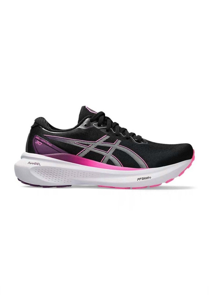 Asics Women's Gel Kayano 25 Running Shoes - B/medium Width In Black/lilac Hint