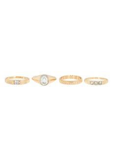 ASOS DESIGN Assorted Curve Rings - Pack of 4 in Gold at Nordstrom Rack