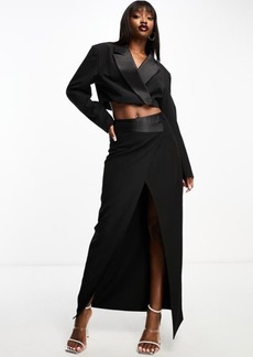 ASOS DESIGN Asymmetric Tuxedo Maxi Skirt