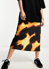 ASOS DESIGN Bias Cut Satin Midi Skirt