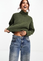 ASOS DESIGN Boxy Rib Turtleneck Sweater