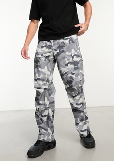 ASOS DESIGN Camouflage Print Wide Leg Cargo Pants