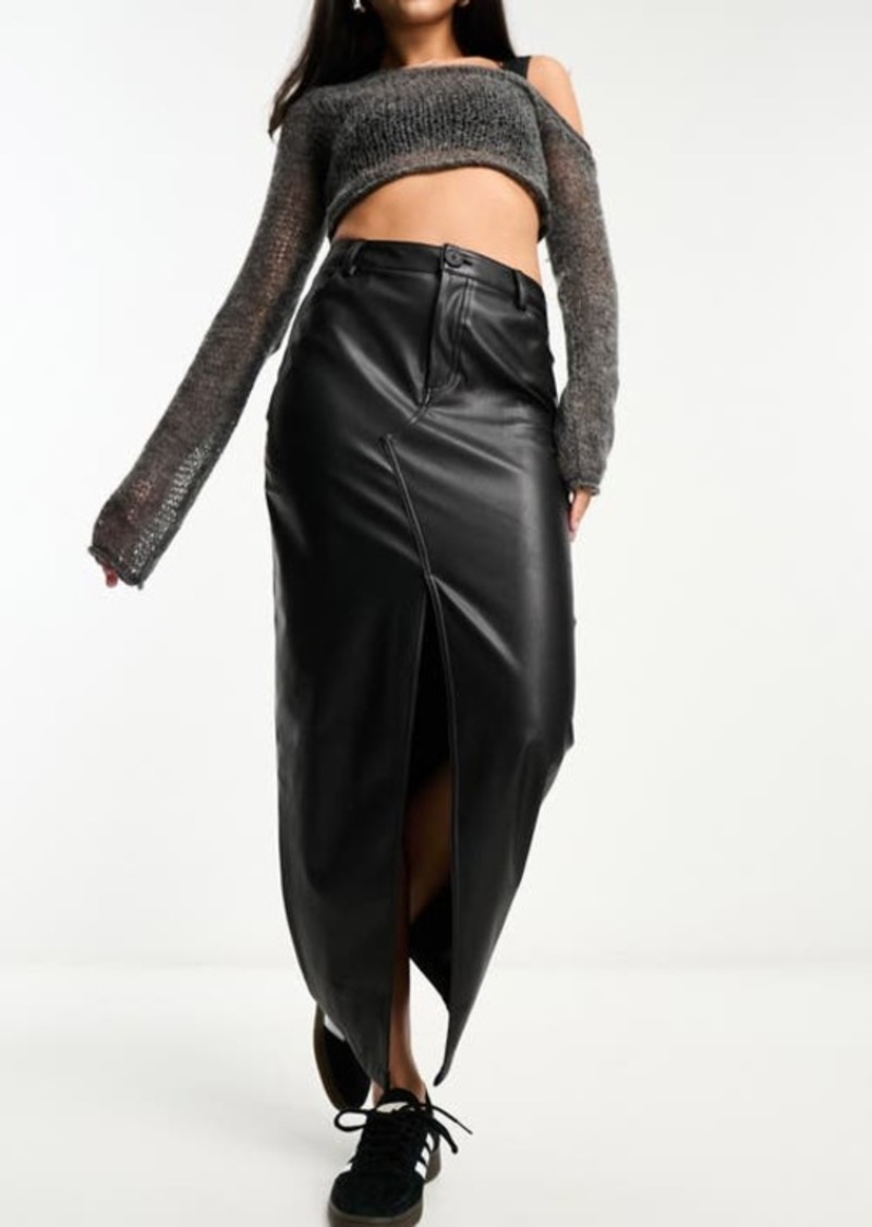 ASOS DESIGN Faux Leather Maxi Skirt