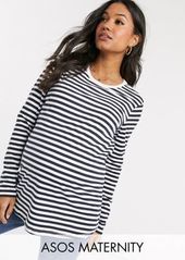 ASOS DESIGN Maternity nursing long sleeve stripe t-shirt