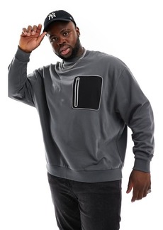 ASOS DESIGN Oversize Zip Pocket Sweatshirt