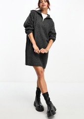 ASOS DESIGN Quarter Zip Long Sleeve Sweater Dress