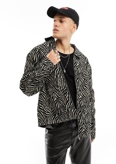 ASOS DESIGN Reversible Zebra Jacquard Jacket