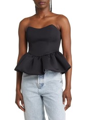 ASOS DESIGN Strapless Peplum Scuba Top