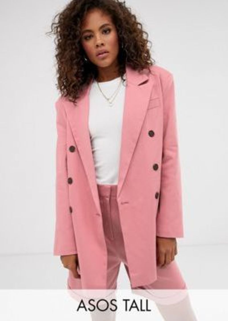 ASOS DESIGN Tall oversized double breasted dad suit blazer
