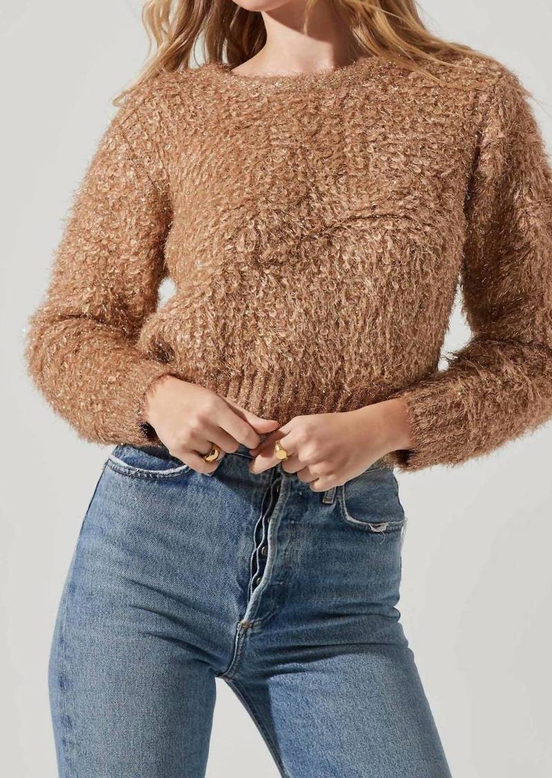 ASTR Alma Sweater In Taupe Gold