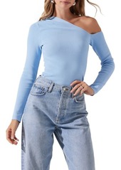 ASTR the Label Asymmetric One-Shoulder Rib Sweater