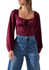 ASTR the Label Balloon Sleeve Top in Wine at Nordstrom Rack