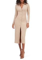 ASTR the Label Bransbury Long Sleeve Midi Dress in Oatmeal at Nordstrom