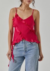 ASTR the Label Cascading Ruffle Tank in Hot Pink at Nordstrom Rack
