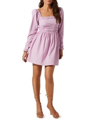 ASTR the Label Cinched Waist Long Sleeve Minidress