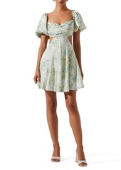 ASTR the Label Clarita Floral Puff Sleeve Cutout Dress