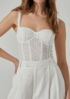 ASTR the Label Eyelet Embroidered Corset Top