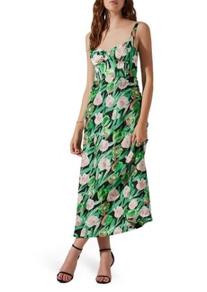 ASTR the Label Floral Corset Satin Dress