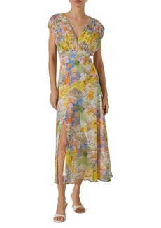 ASTR the Label Floral Pleated Bodice Midi Dress