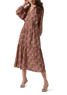ASTR the Label Floral Print Long Sleeve Dress in Blush-Rust Multi at Nordstrom
