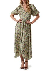 ASTR the Label Floral Puff Sleeve Wrap Dress