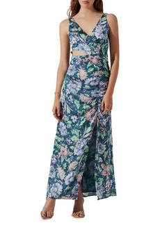 ASTR the Label Floral Ruched Cutout Dress