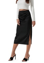 ASTR the Label High Slit Ruched Skirt in Black at Nordstrom