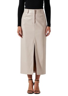 ASTR the Label Karolyna Faux Leather Midi Skirt