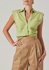 ASTR the Label Kathlynn Linen Blend Sleeveless Shirt