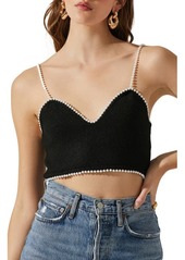 ASTR the Label Kira Imitation Pearl Trim Crop Sweater Camisole