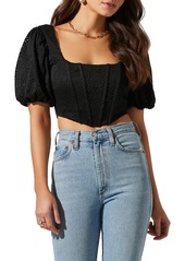 ASTR the Label Lace Corset Crop Top in Black at Nordstrom Rack