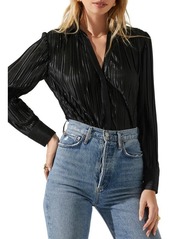 ASTR the Label Laurel Pleated Button-Up Shirt