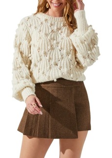 ASTR the Label Lexi Pointelle Pom Sweater