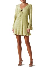 ASTR the Label Long Sleeve Plissé Minidress