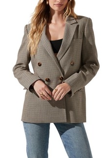 ASTR the Label Milani Mini Houndstooth Double Breasted Blazer
