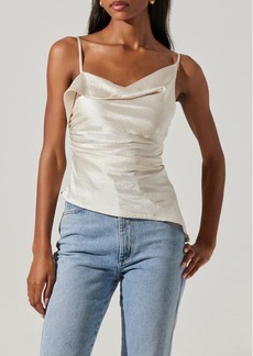 ASTR the Label Mirie Asymmetric Crinkled Satin Camisole