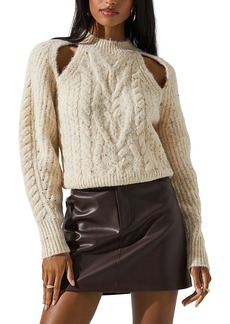 Astr the Label Natalie Cut Out Cable Sweater