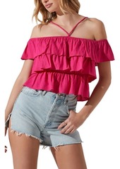 ASTR the Label Off the Shoulder Ruffle Top