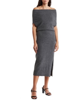 ASTR the Label Off the Shoulder Sweater Dress in Charcoal at Nordstrom Rack