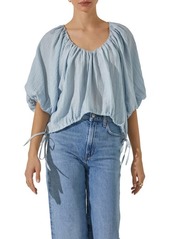 ASTR the Label Puff Sleeve Side Tie Top