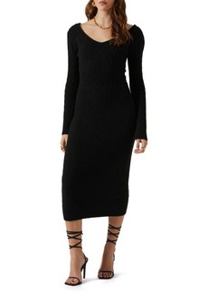 ASTR the Label Regina Cutout Long Sleeve Midi Sweater Dress